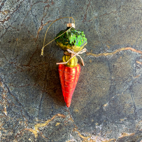 Glass Carrot Ornament with Twine