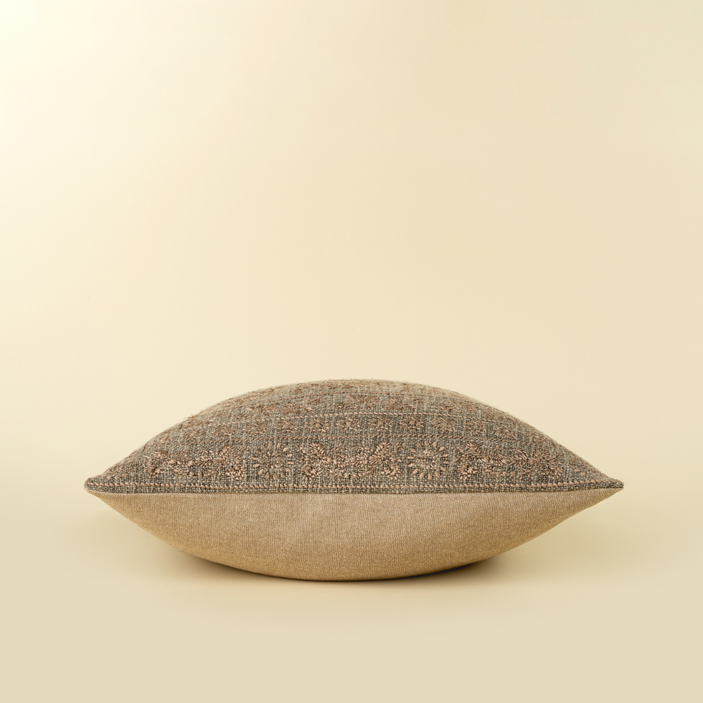 Nisha Embroidered Pillow - Ash (Two Sizes Available)