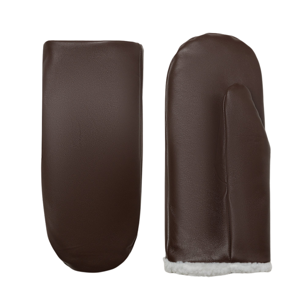 Made in Canada Leather Mittens - Dark Brown