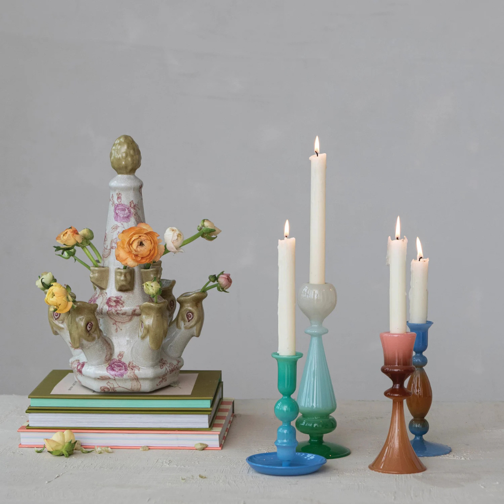 Two-Tone Glass Candle Holder