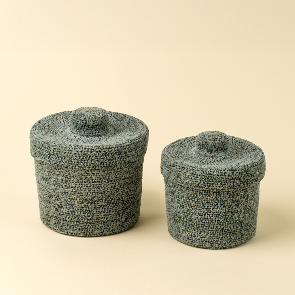 Tajine Seagrass Baskets - Blue (Two Sizes Available)