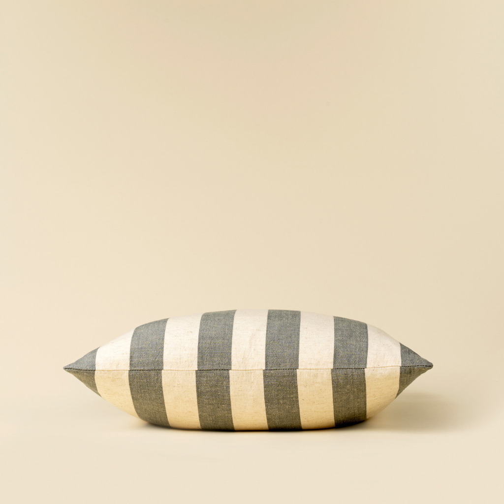Wide Stripe Pillow - Slate Blue (20" x 20")