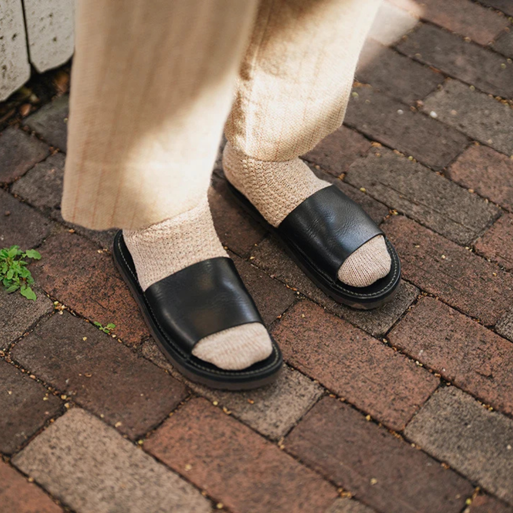 Wool Cotton Boot Socks - Beach Stone