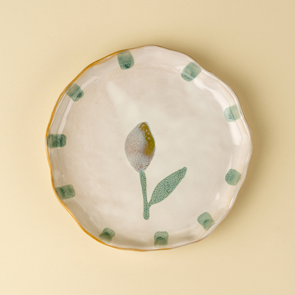 Painted Petals Plate - Lemon (Two Sizes Available)