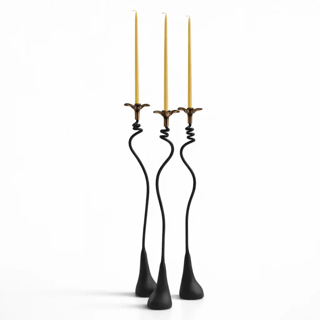 Handmade Iron Candle Holder - Floral