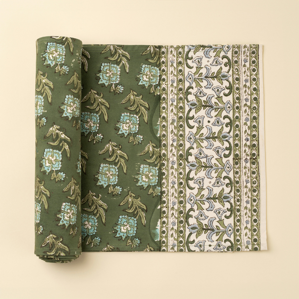 Elowen Block Print Table Runner - 108"L