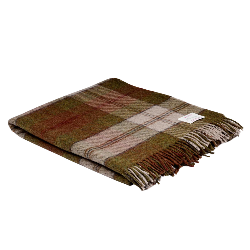 McNutt of Donegal Lambswool Blanket - Autumn Plaid