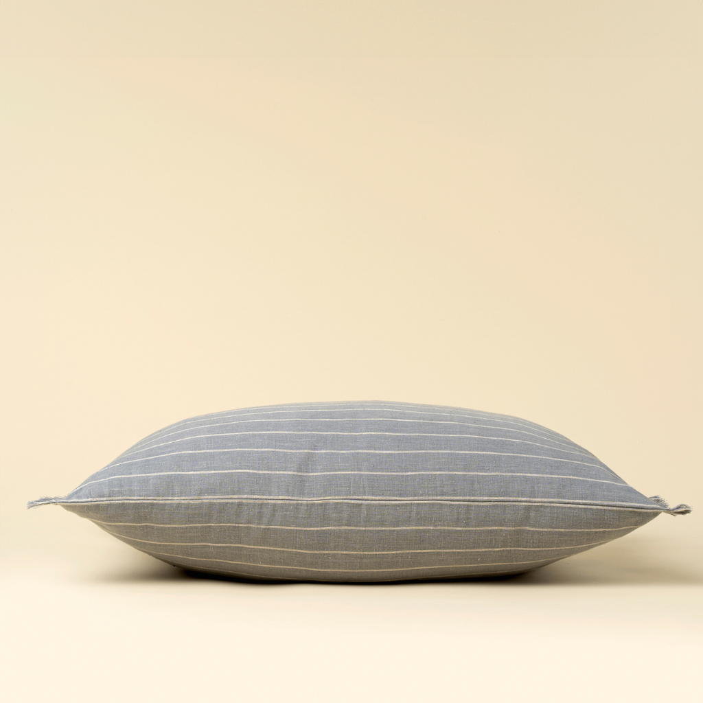 Handloom Stripe Pillow - Slate Blue (16" x 24")
