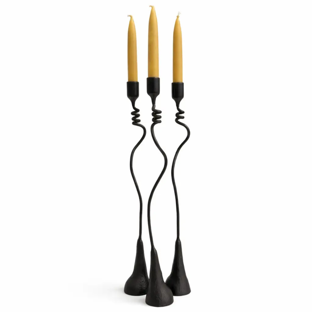 Handmade Iron Candle Holder - Swirl