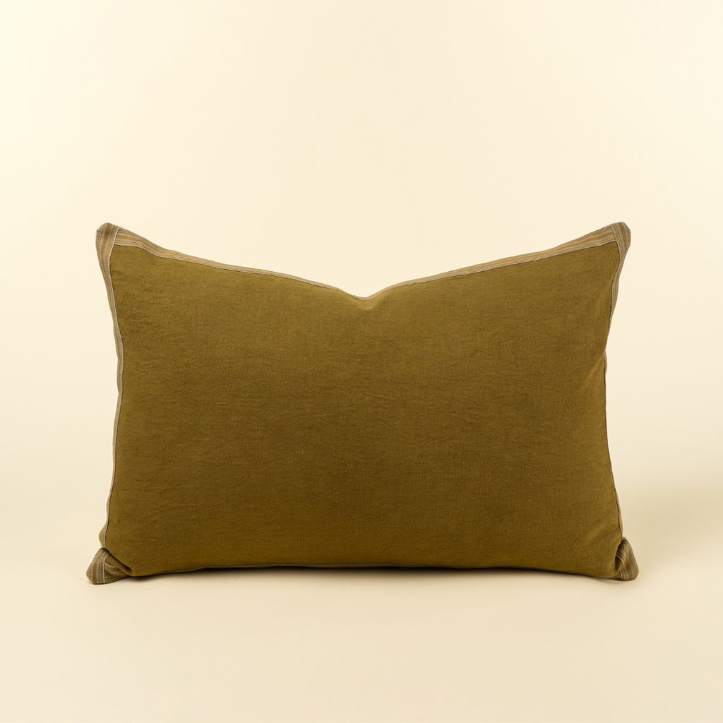 Esme Linen Pillow - Olive (16" x 24")