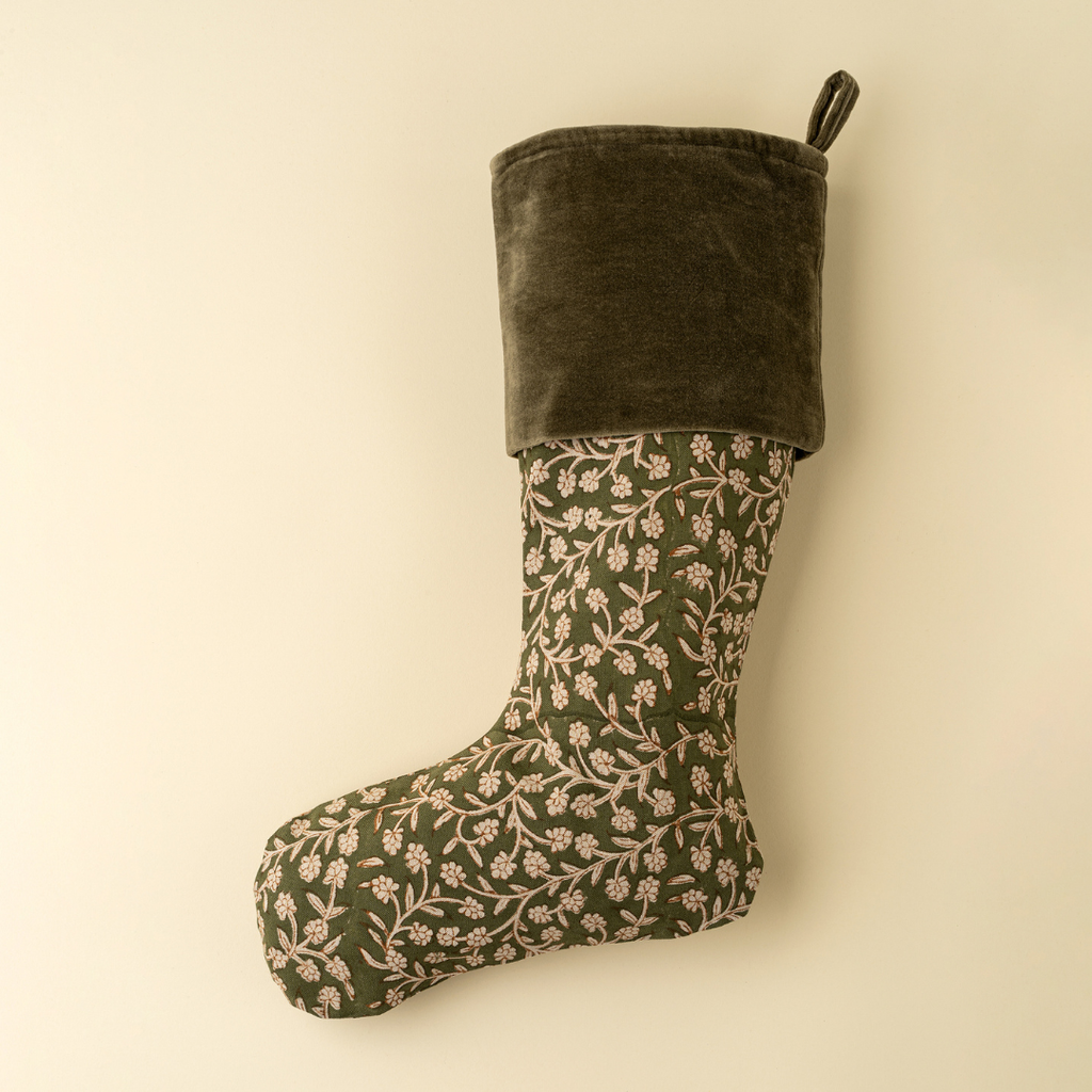 Wildvine Velvet Stocking - Olive
