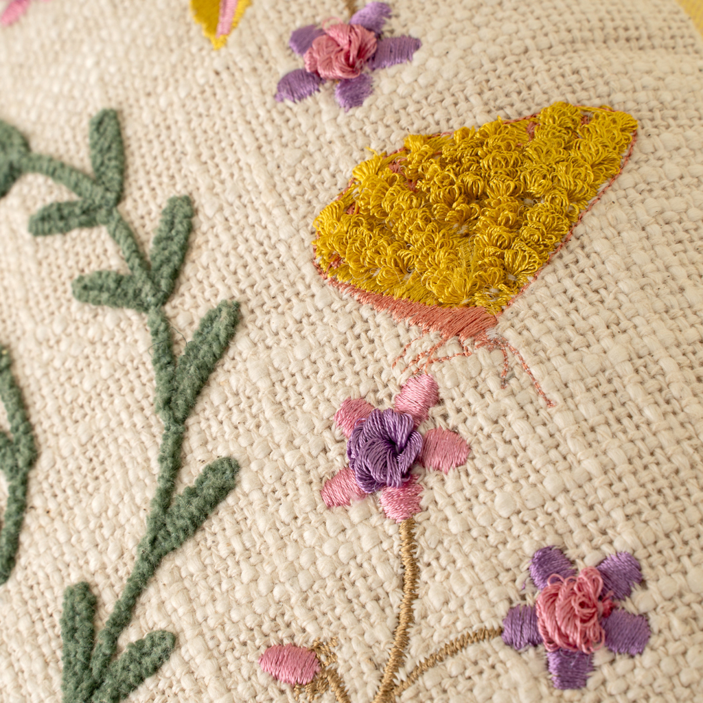 Embroidered Snail Pillow