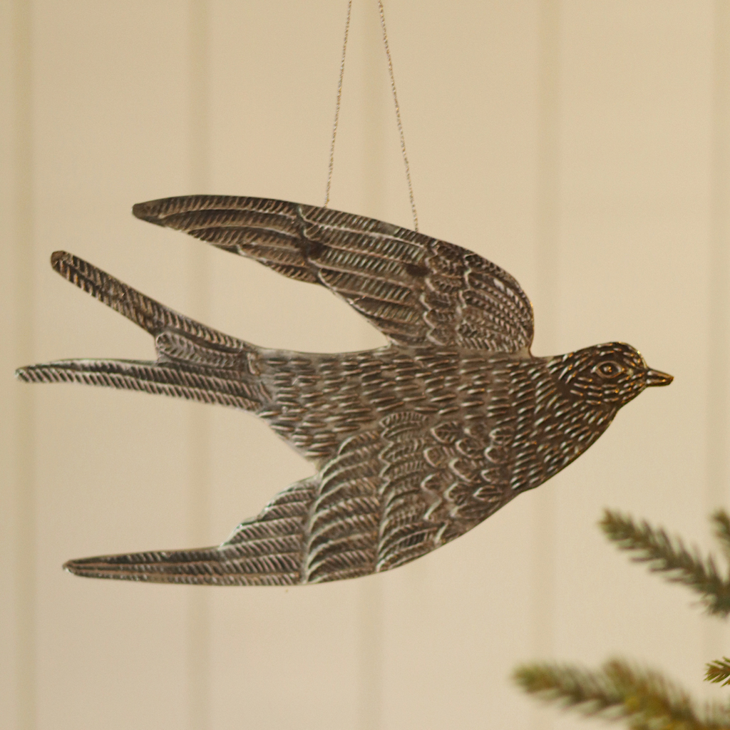 Dove Ornament - Antique Silver (Two Sizes Available)