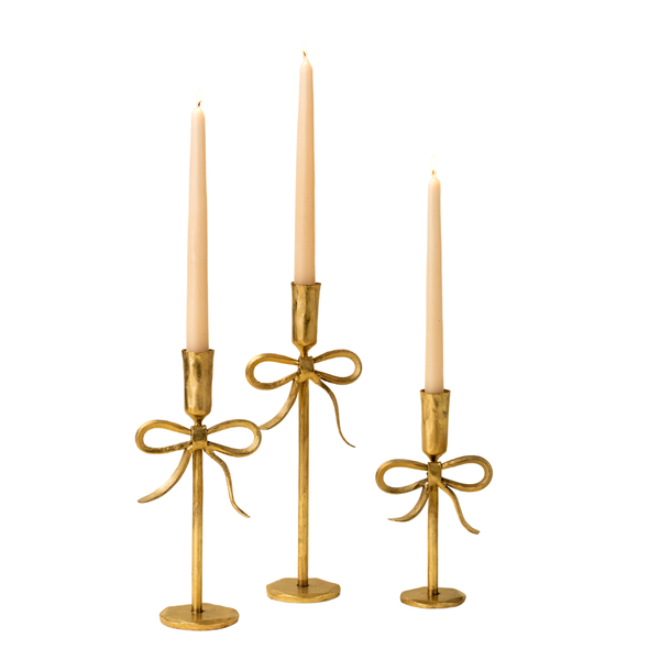 Bow Gold Candlesticks (Three Sizes Available)