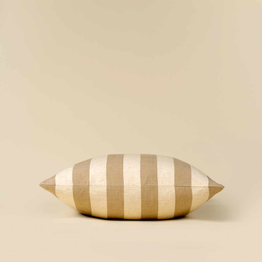 Wide Stripe Pillow - Sand (20" x 20")