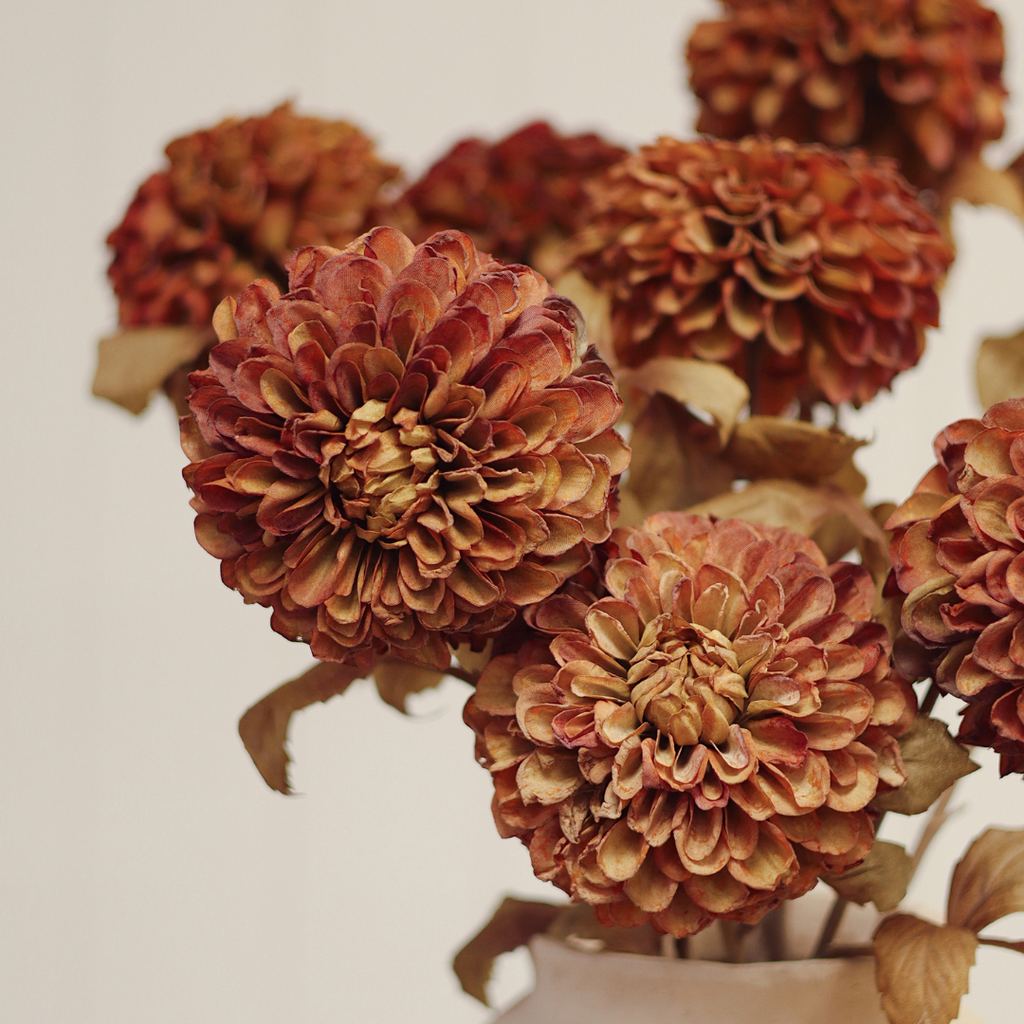 Pompom Dahlia Stem - 28"H