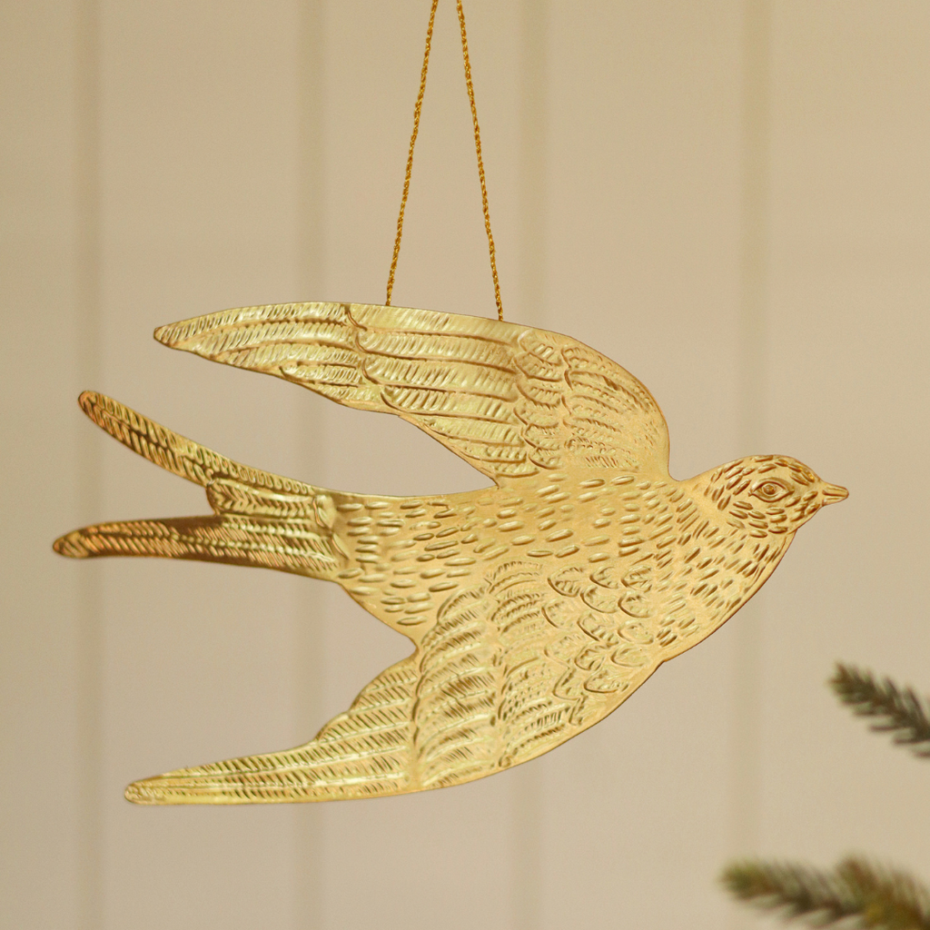Dove Ornament - Antique Brass (Two Sizes Available)