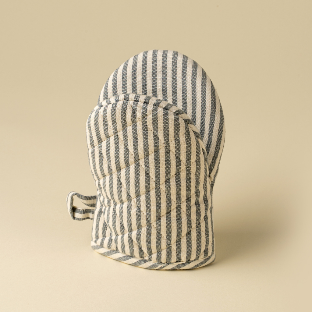 Hampton Stripe Oven Mitt - Slate Grey
