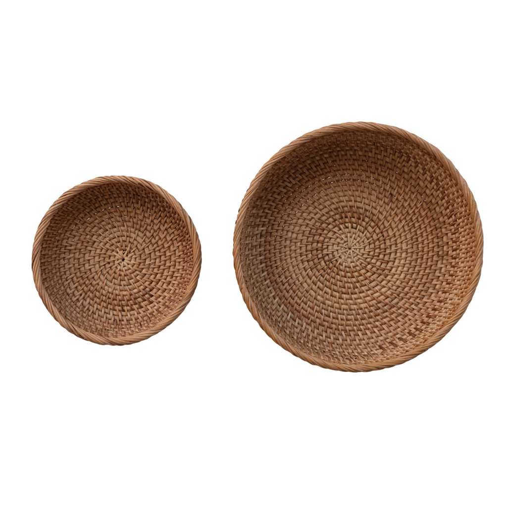 Rattan Footed Bowls (Two Sizes Available)