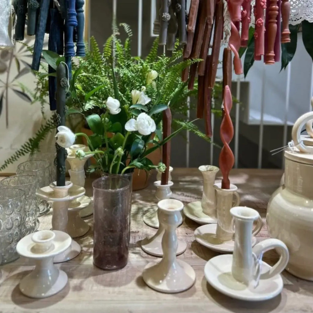 Handmade Ceramic Candle Holders - Cream (Two Sizes Available)