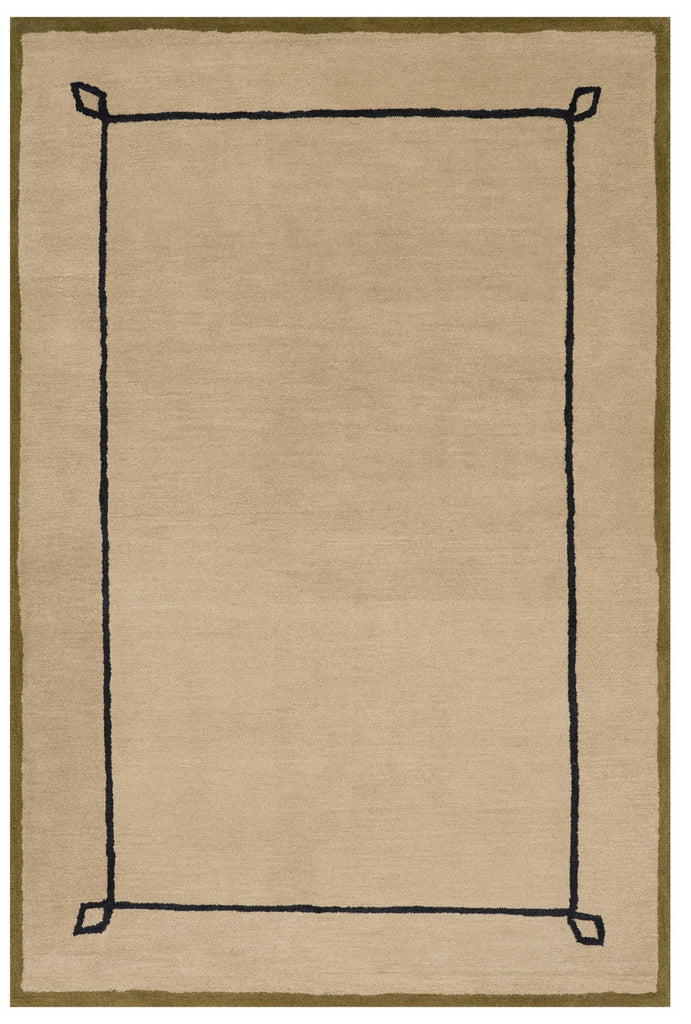 Dash & Albert - Serge Bordered Tan Wool Rug