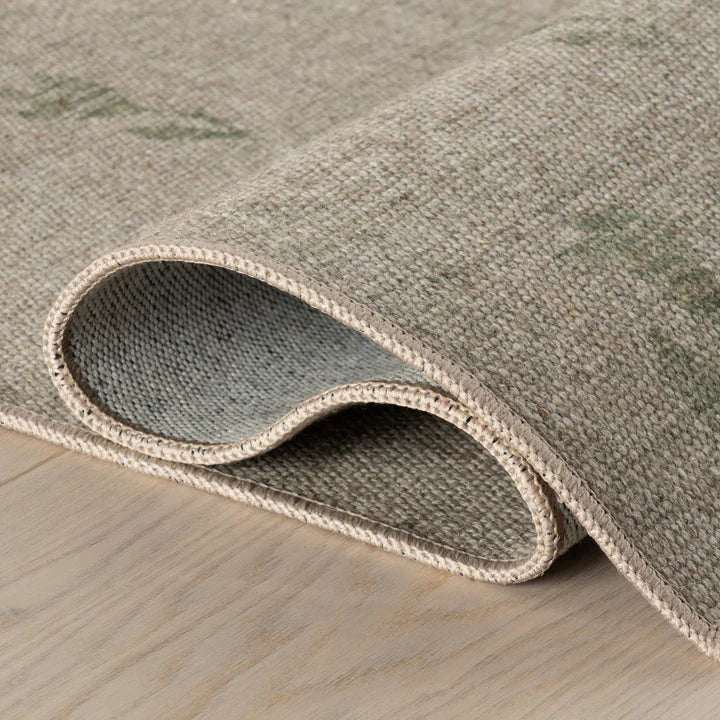 Dash & Albert - Flora Soft Floral Green Machine Washable Rug