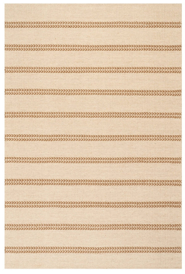Dash & Albert - York Striped Tan Wool Rug