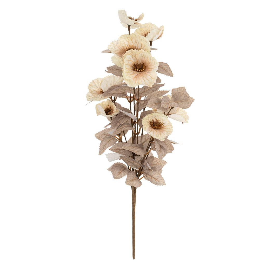 Wild Poppy Floral Stem - Cream