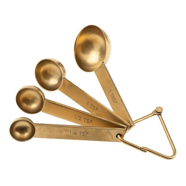 Set of Four Measuring Spoons - Gold