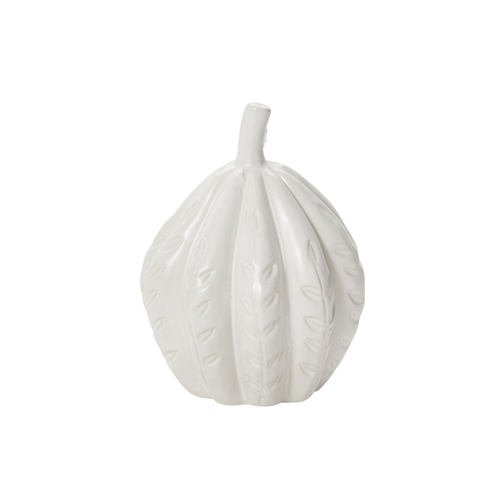 White Ceramic Pumpkins (Three Sizes Available)