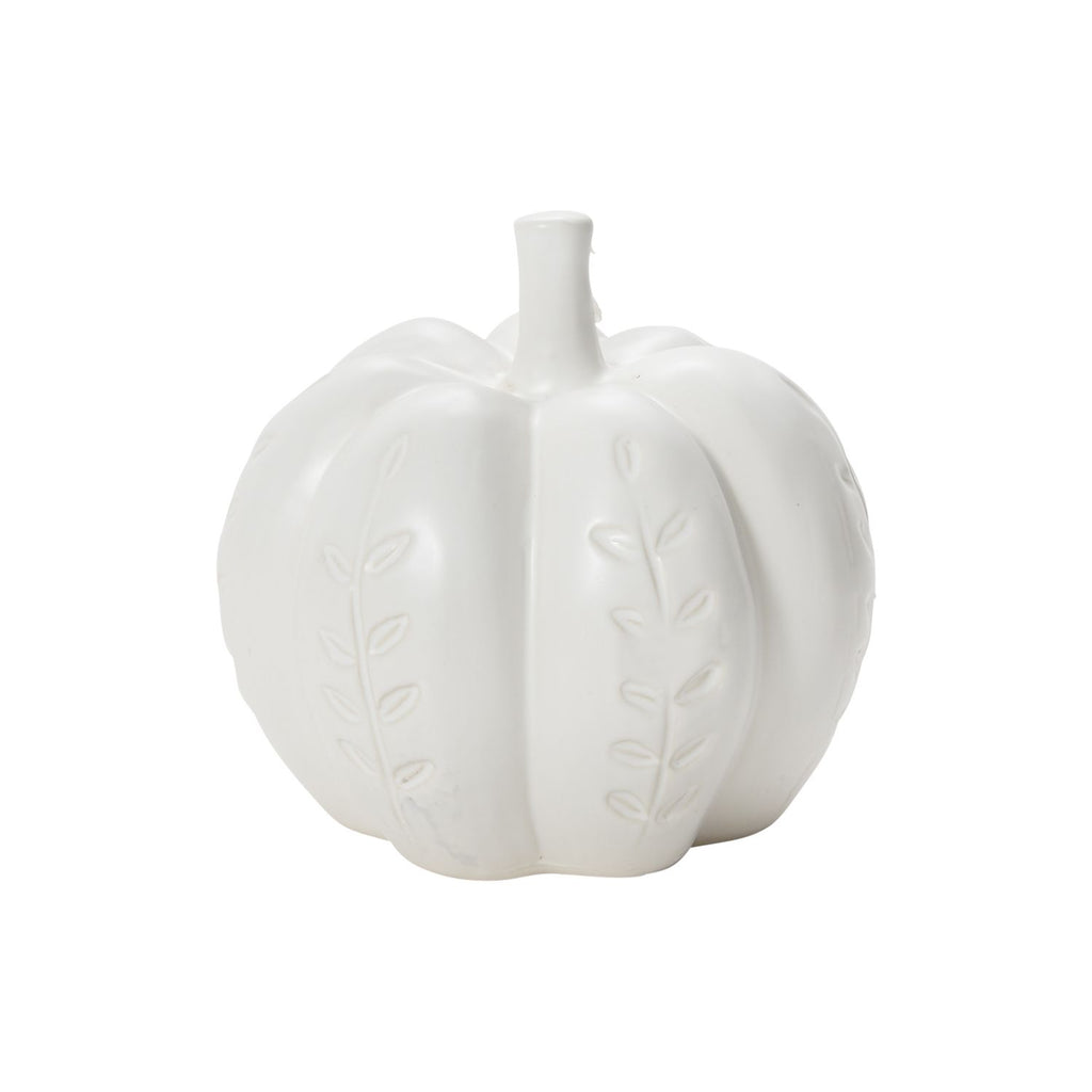 White Ceramic Pumpkins (Three Sizes Available)