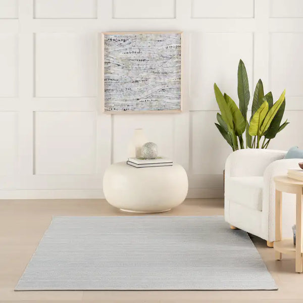Dash & Albert - Skipper Stripe Swedish Blue Handwoven Indoor/Outdoor Rug