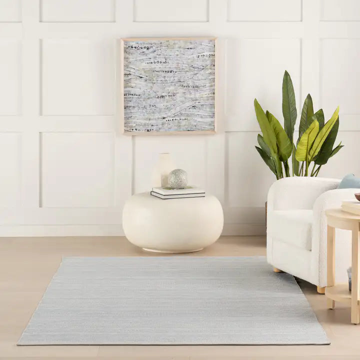 Dash & Albert - Skipper Stripe Swedish Blue Handwoven Indoor/Outdoor Rug