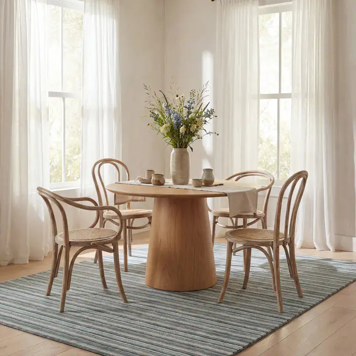 Dash & Albert - Brindle Stripe Blue Hand Loom Knotted Wool Rug