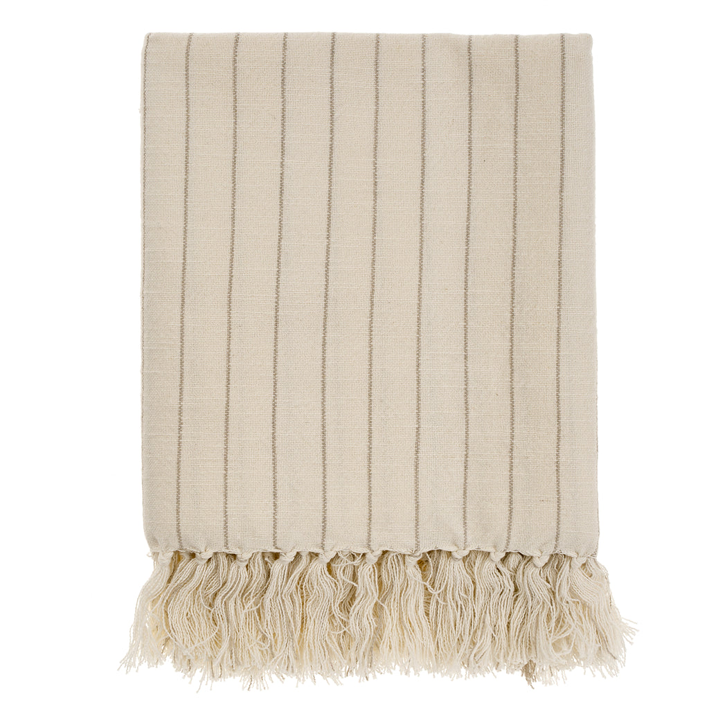 Pinstripe Bath Towel - Stone