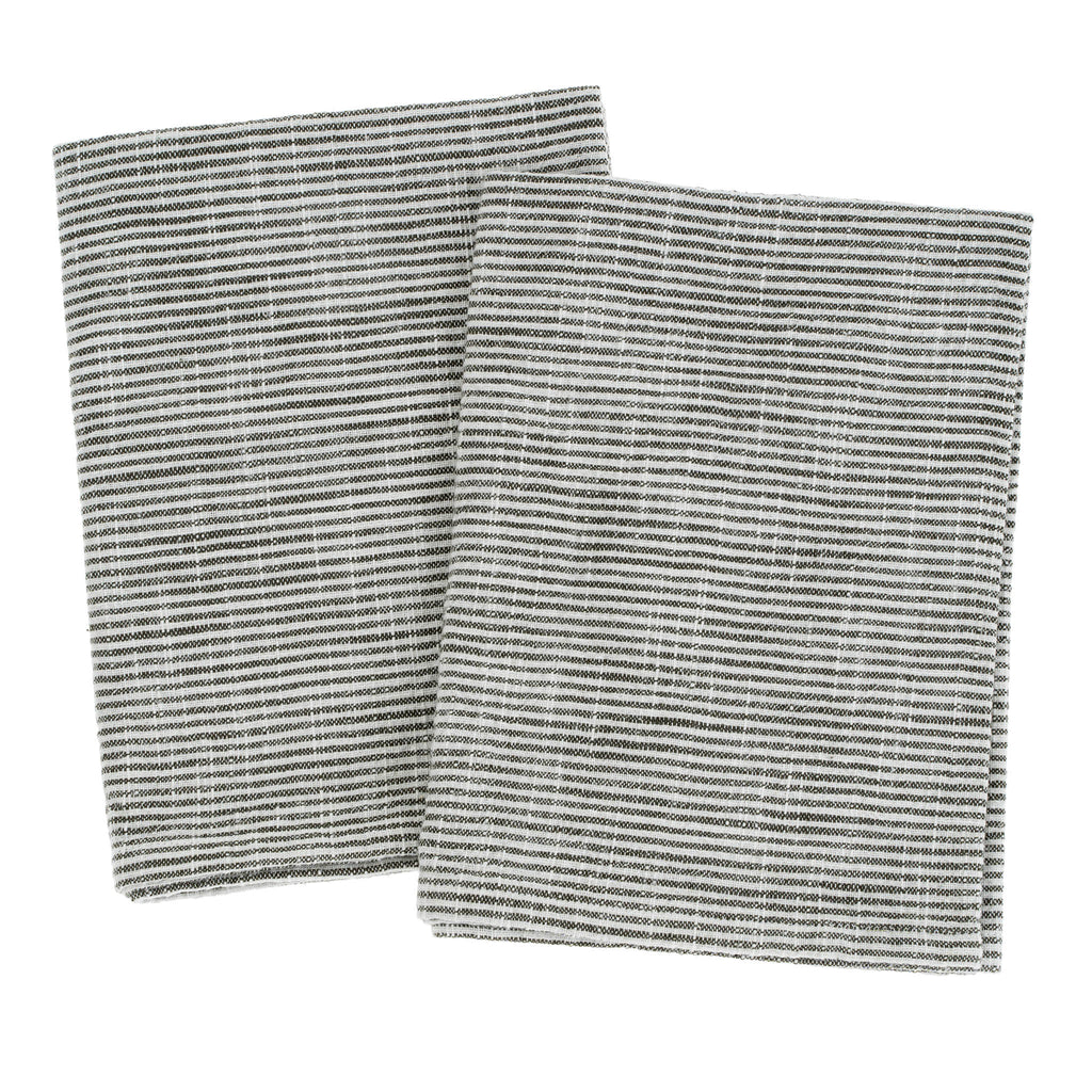 Striped Tea Towel - Charcoal (Sold Individually)