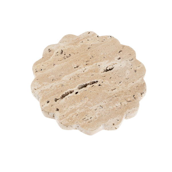 Scalloped Travertine Trays (Two Sizes Available)