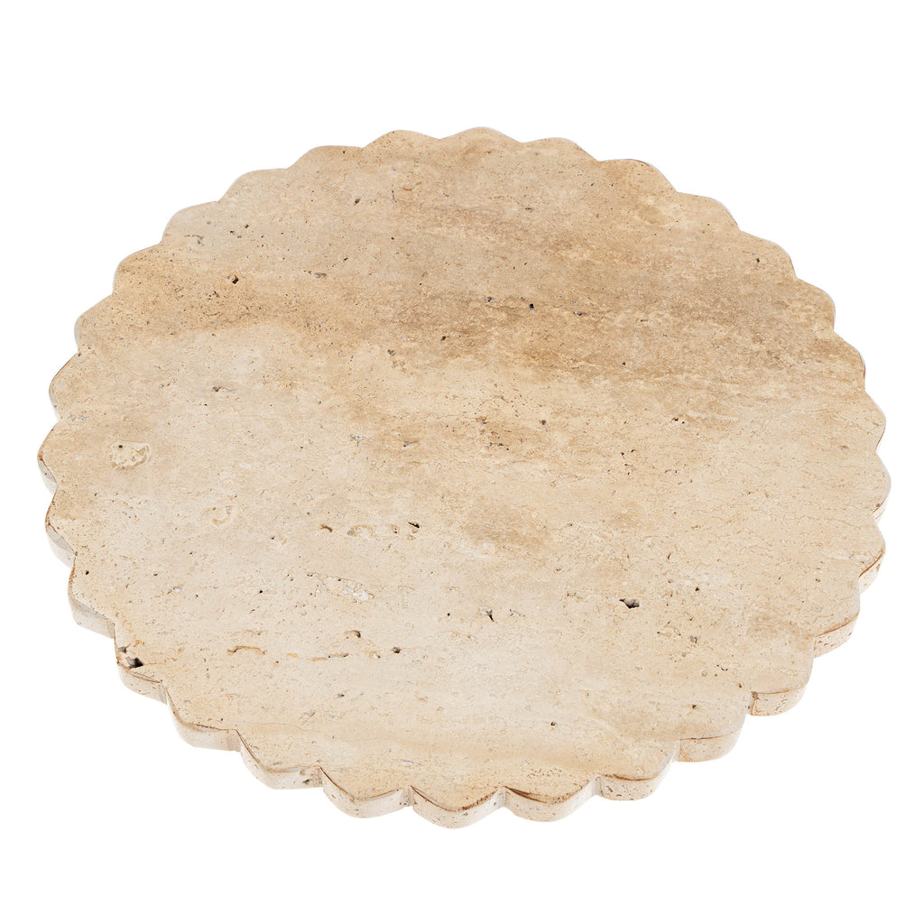 Scalloped Travertine Trays (Two Sizes Available)