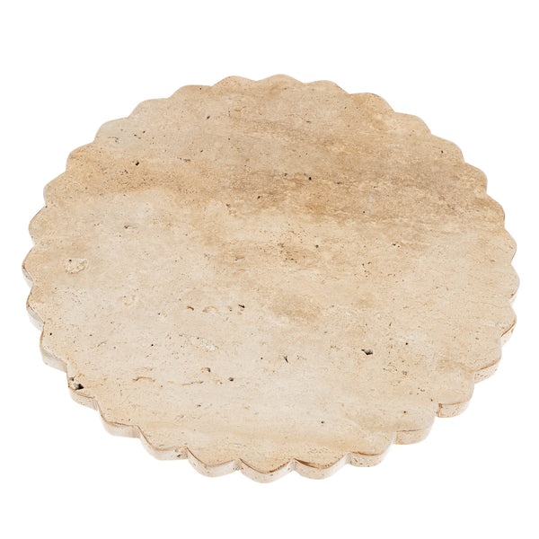 Scalloped Travertine Trays (Two Sizes Available)