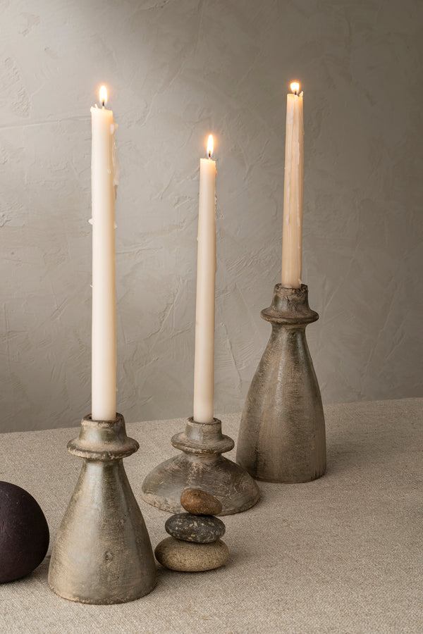 Arta Terracotta Candle Holders - Natural (Three Sizes Available)