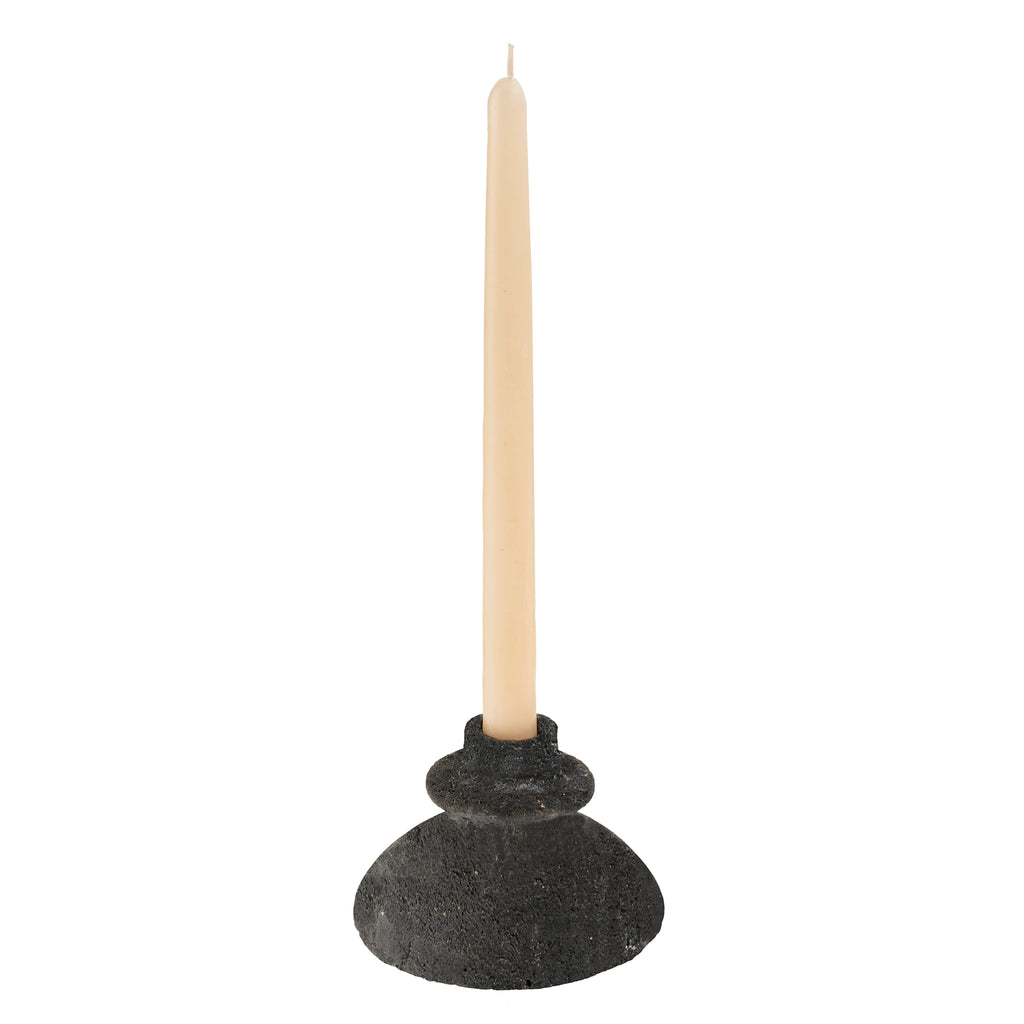 Arta Terracotta Candle Holders - Black (Three Sizes Available)