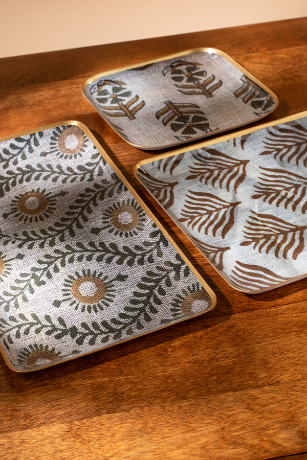 Pluma Enameled Trays (Two Sizes Available)