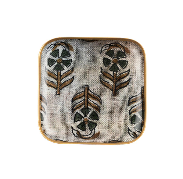 Chameli Enameled Tray - Square