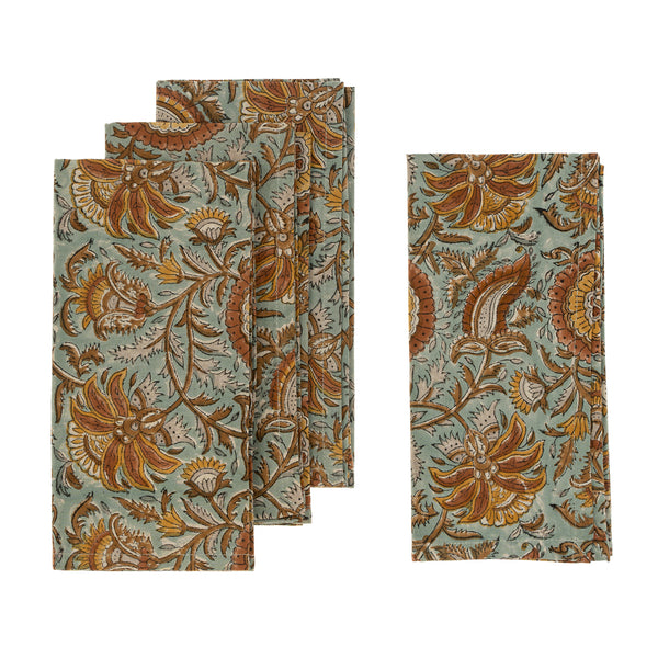 Dahlia Block Print Napkins (Sold Individually)
