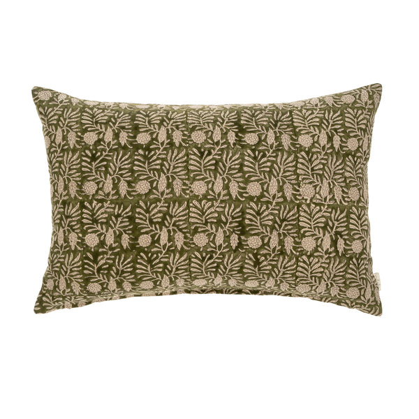 Tulsi Block Print Pillow - Forest (16" x 24")