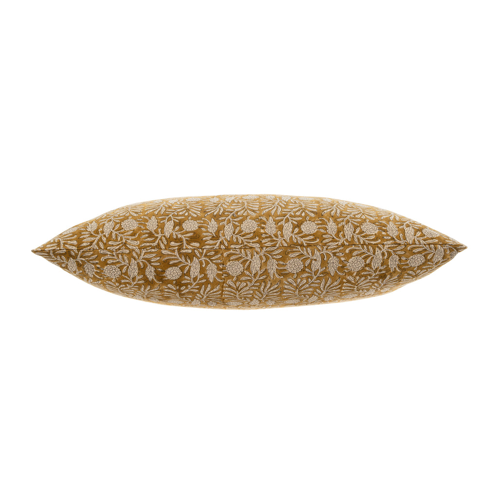 Tulsi Block Print Pillow - Ochre (16" x 24")