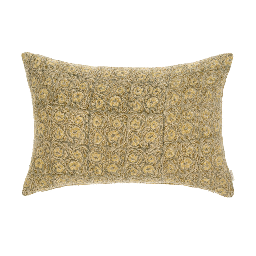 Lata Block Print Boucle Pillow (16" x 24")