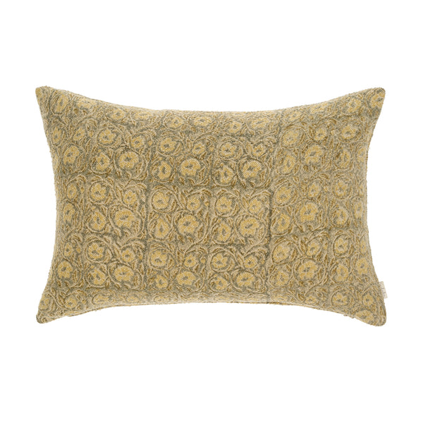 Lata Block Print Boucle Pillow (16" x 24")