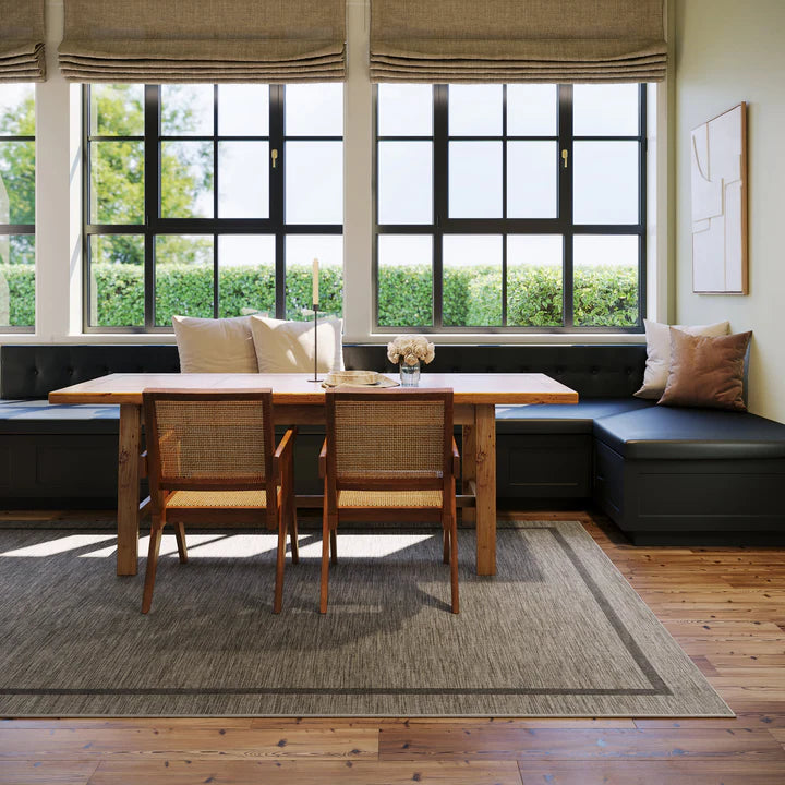 Dash & Albert - Hanover Modern Bordered Brown Machine Washable Rug