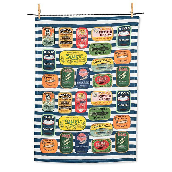 Sardine Tins Tea Towel (Sold Individually)